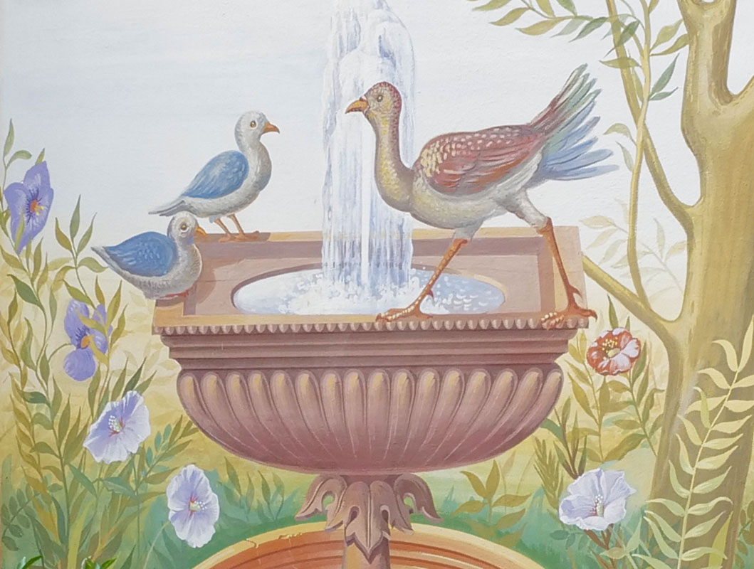 Detail der Wandmalerei im Pompejanum Aschaffenburg