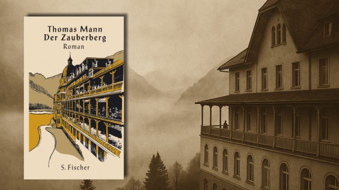 Der Zauberberg. Illustration KI, Umschlag S. Fischer Verlag