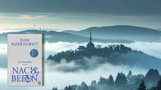 Nachbeben von Dirk Kurbjuweit. Illustration: KI-generiert, Umschlag: Penguin Verlag.