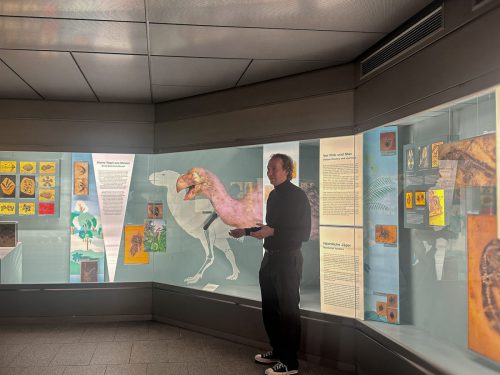 Hagen von Klopotek führt durch die Ausstellung.