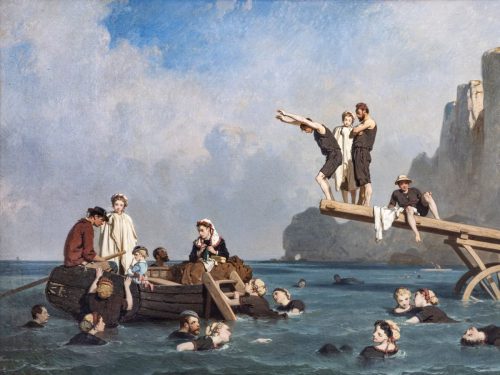 Eugène Le Poittevin, Seebad in Étretat, 1866